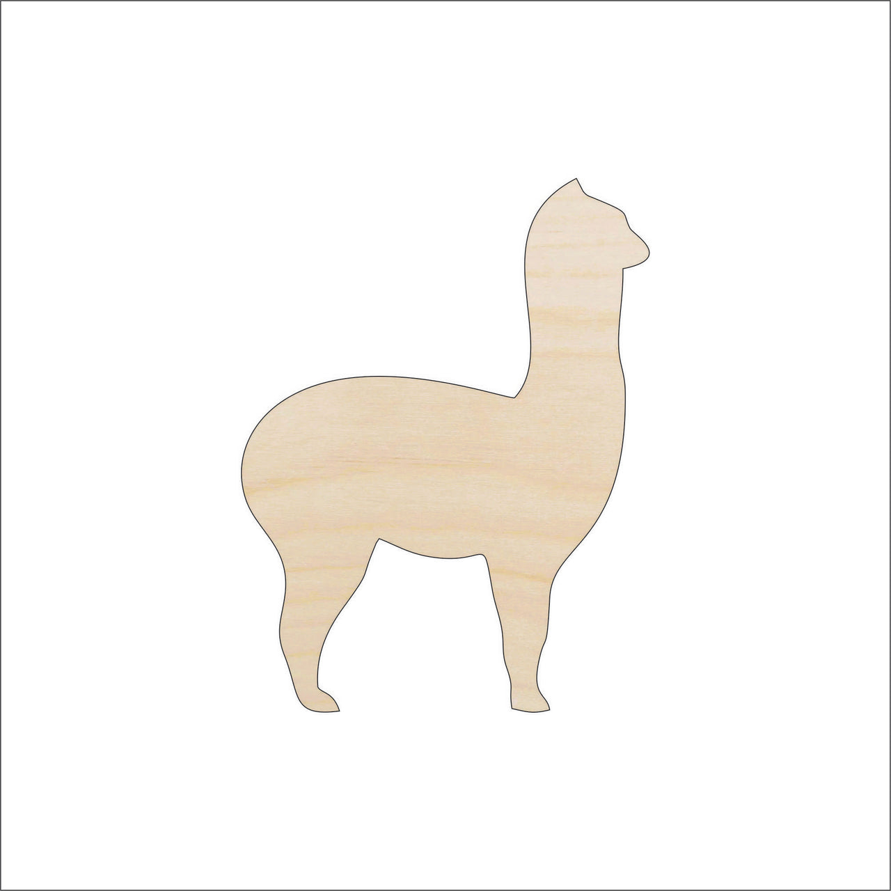 Llama Alpaca Wood Craft Shape – Laser Cut Baltic Birch Unfinished DIY Wood Art Supplies ANML52 - The Wood Shape Store