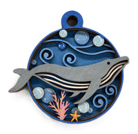 Whale 3D Laser Cut Ornament – Baltic Birch Wood Craft Supplies | DIY Wood Ornament Kit BC1 - The Wood Shape Store