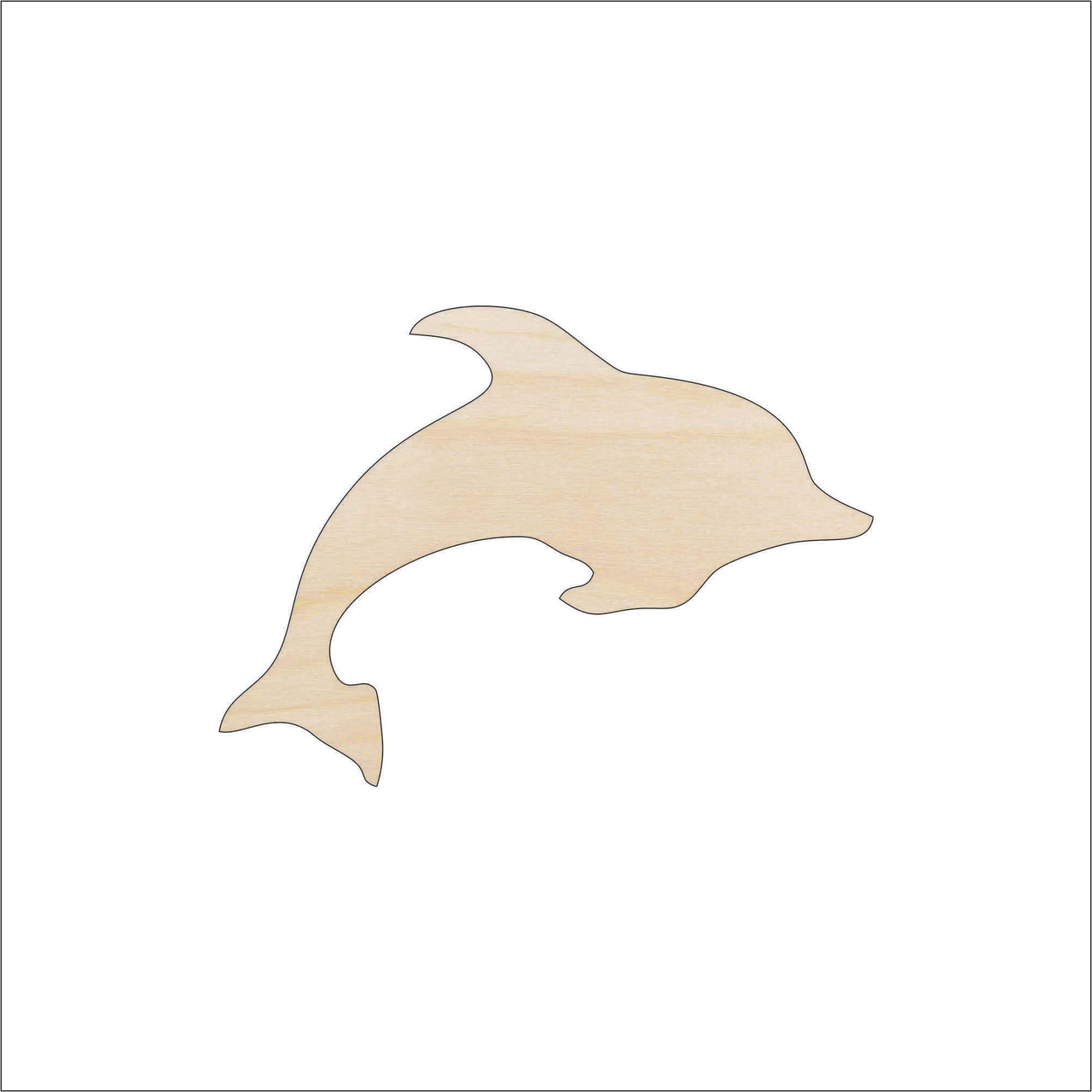 Dolphin Wood Craft Shape - Laser Cut Baltic Birch Unfinished DIY Wood Art Supplies SEA87 - The Wood Shape Store