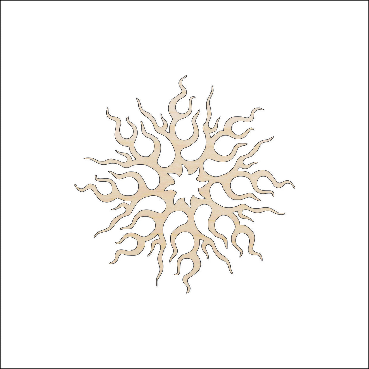 Sun Wood Craft Shape - Laser Cut Baltic Birch Unfinished DIY Wood Art Supplies SKY29 - The Wood Shape Store