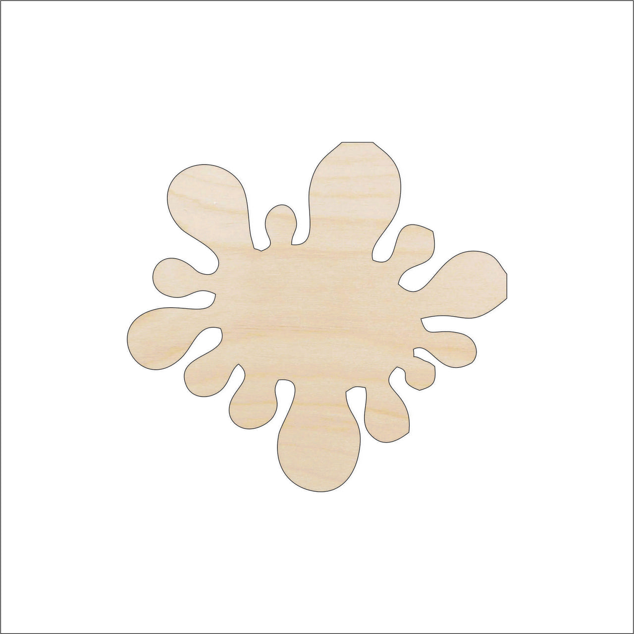 Splat Wood Craft Shape - Laser Cut Baltic Birch Unfinished DIY Wood Art Supplies WRD70 - The Wood Shape Store