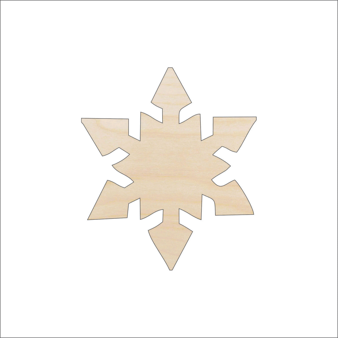 Snowflake Wood Craft Shape - Laser Cut Baltic Birch Unfinished DIY Wood Art Supplies SNW20 - The Wood Shape Store