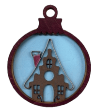 House 3D Laser Cut Ornament – Baltic Birch Wood Craft Supplies | DIY Wood Ornament Kit XM54 - The Wood Shape Store