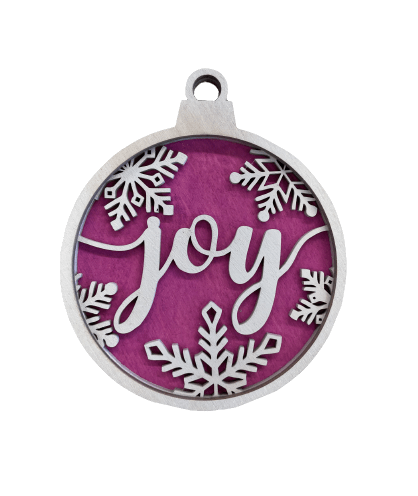 Joy 3D Laser Cut Ornament – Baltic Birch Wood Craft Supplies | DIY Wood Ornament Kit XM6 - The Wood Shape Store