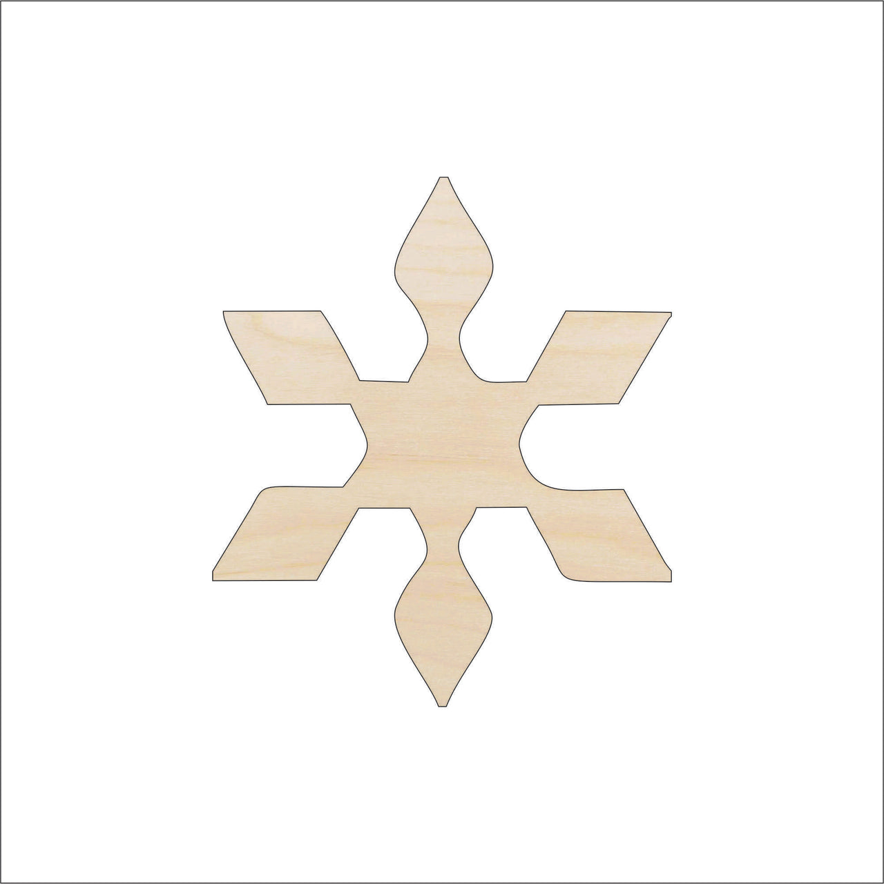 Snowflake Wood Craft Shape - Laser Cut Baltic Birch Unfinished DIY Wood Art Supplies SNW18 - The Wood Shape Store