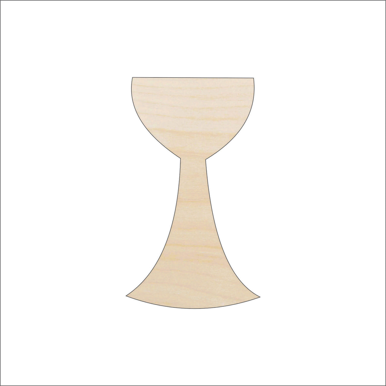 Chalice Wood Craft Shape - Laser Cut Baltic Birch Unfinished DIY Wood Art Supplies REL40 - The Wood Shape Store