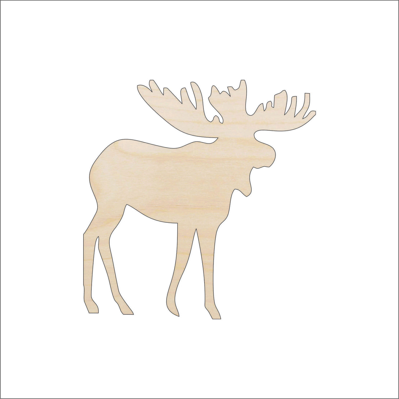 Moose Wood Craft Shape - Laser Cut Baltic Birch Unfinished DIY Wood Art Supplies MUS15 - The Wood Shape Store