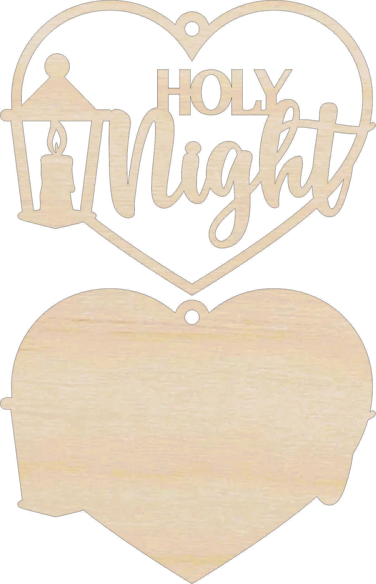 Holy Night 3D Laser Cut Ornament – Baltic Birch Wood Craft Supplies | DIY Wood Ornament Kit RE13 - The Wood Shape Store