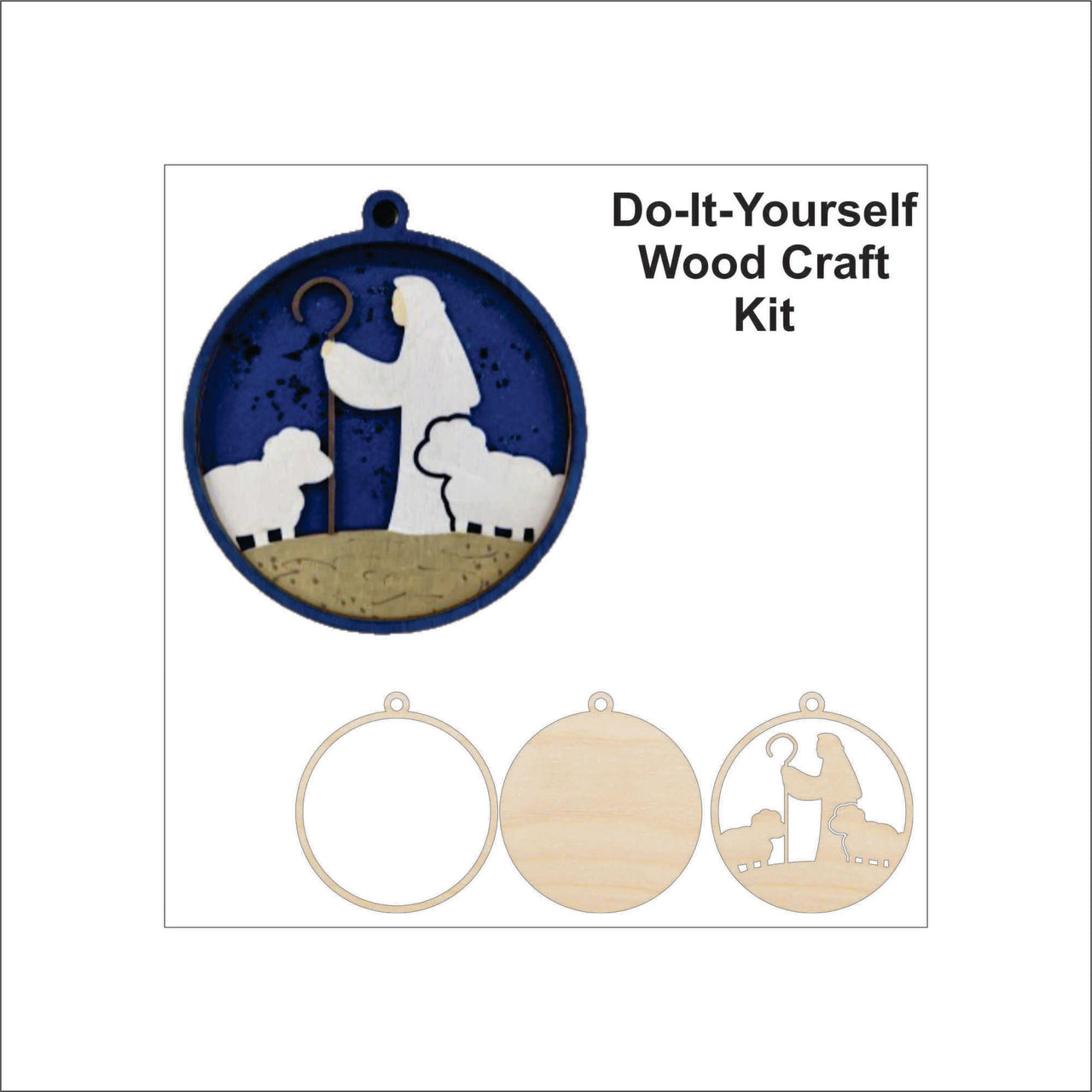 Nativity 3D Laser Cut Ornament – Baltic Birch Wood Craft Supplies | DIY Wood Ornament Kit RE18 - The Wood Shape Store