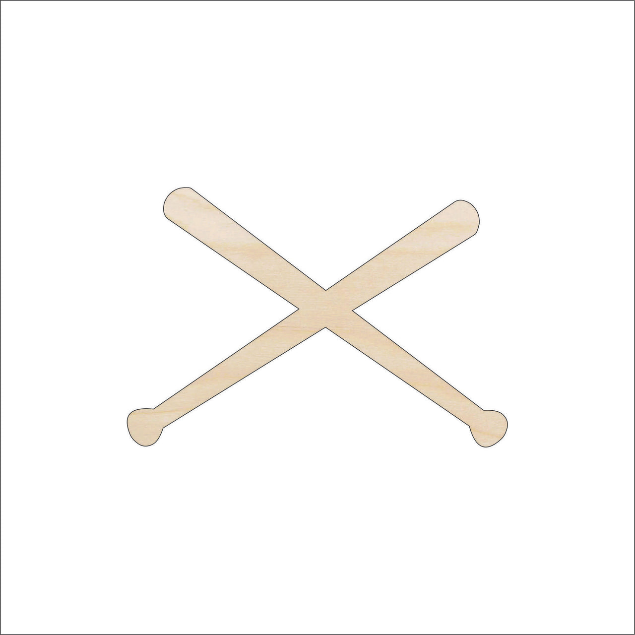 Baseball Bat Wood Craft Shape – Laser Cut Baltic Birch Unfinished DIY Wood Art Supplies SPT132 - The Wood Shape Store