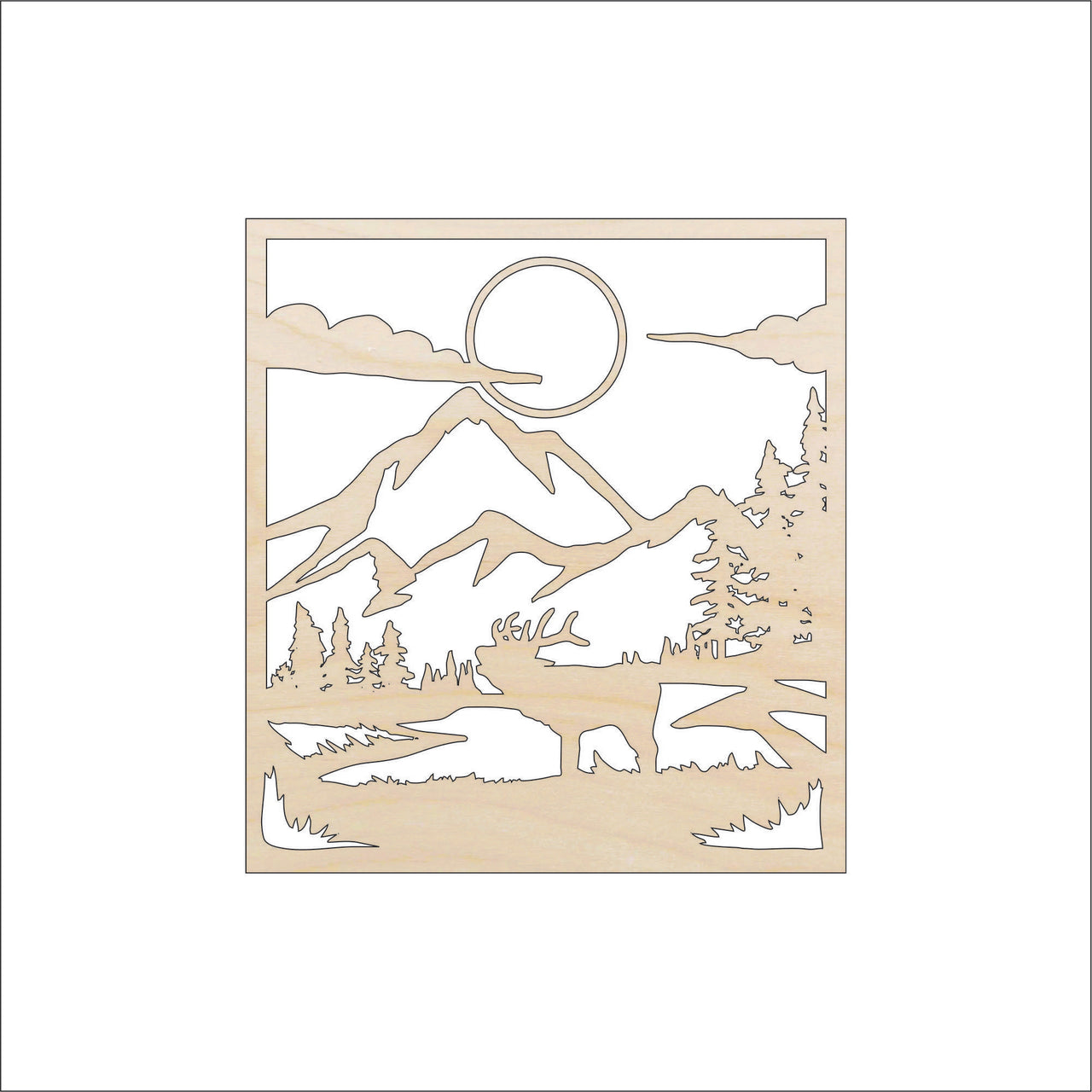 Deer Wood Craft Shape - Laser Cut Baltic Birch Unfinished DIY Wood Art Supplies DER62 - The Wood Shape Store