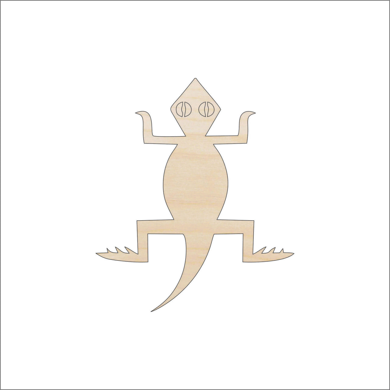 Lizard Wood Craft Shape - Laser Cut Baltic Birch Unfinished DIY Wood Art Supplies REP43 - The Wood Shape Store