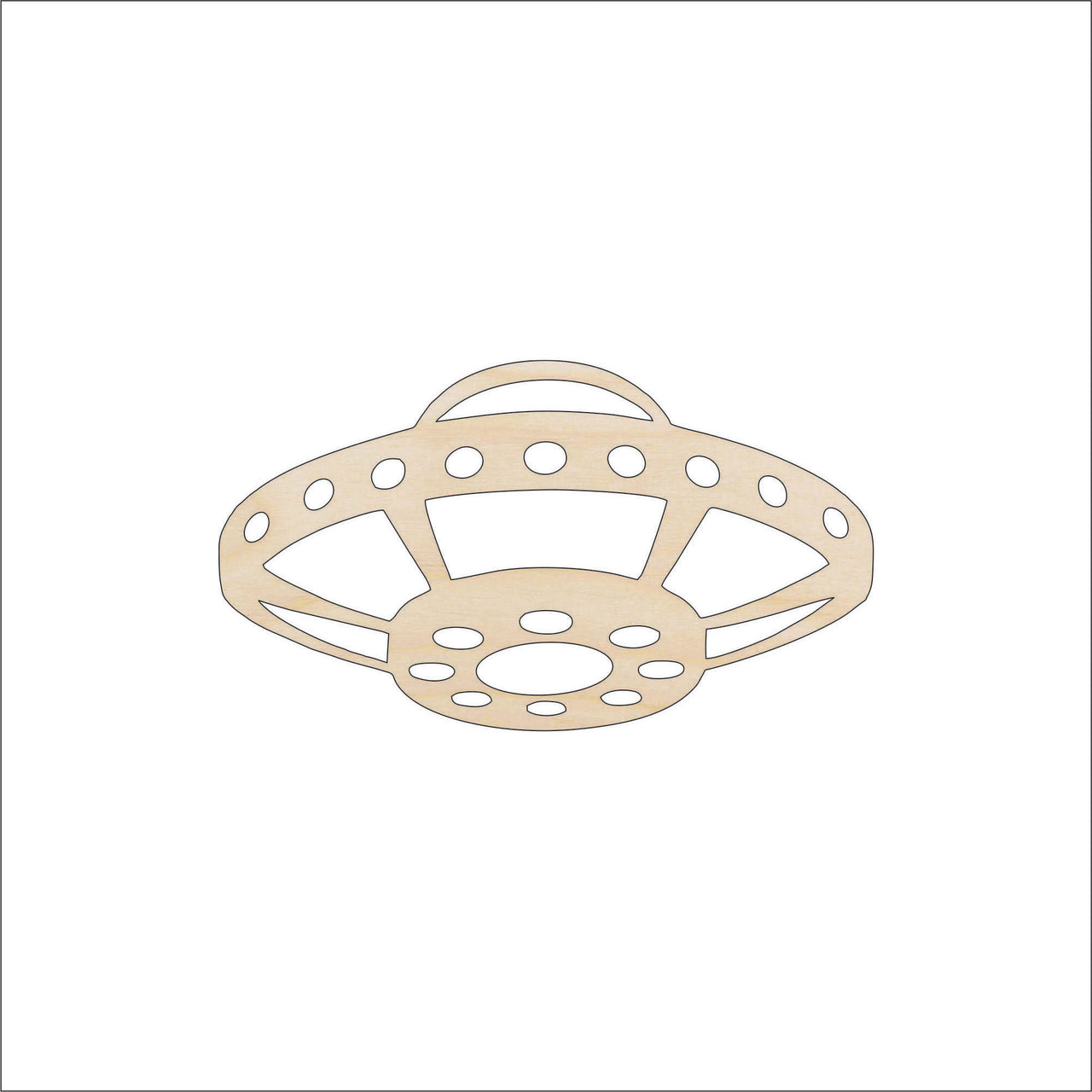 UFO Wood Craft Shape - Laser Cut Baltic Birch Unfinished DIY Wood Art Supplies SPC38 - The Wood Shape Store