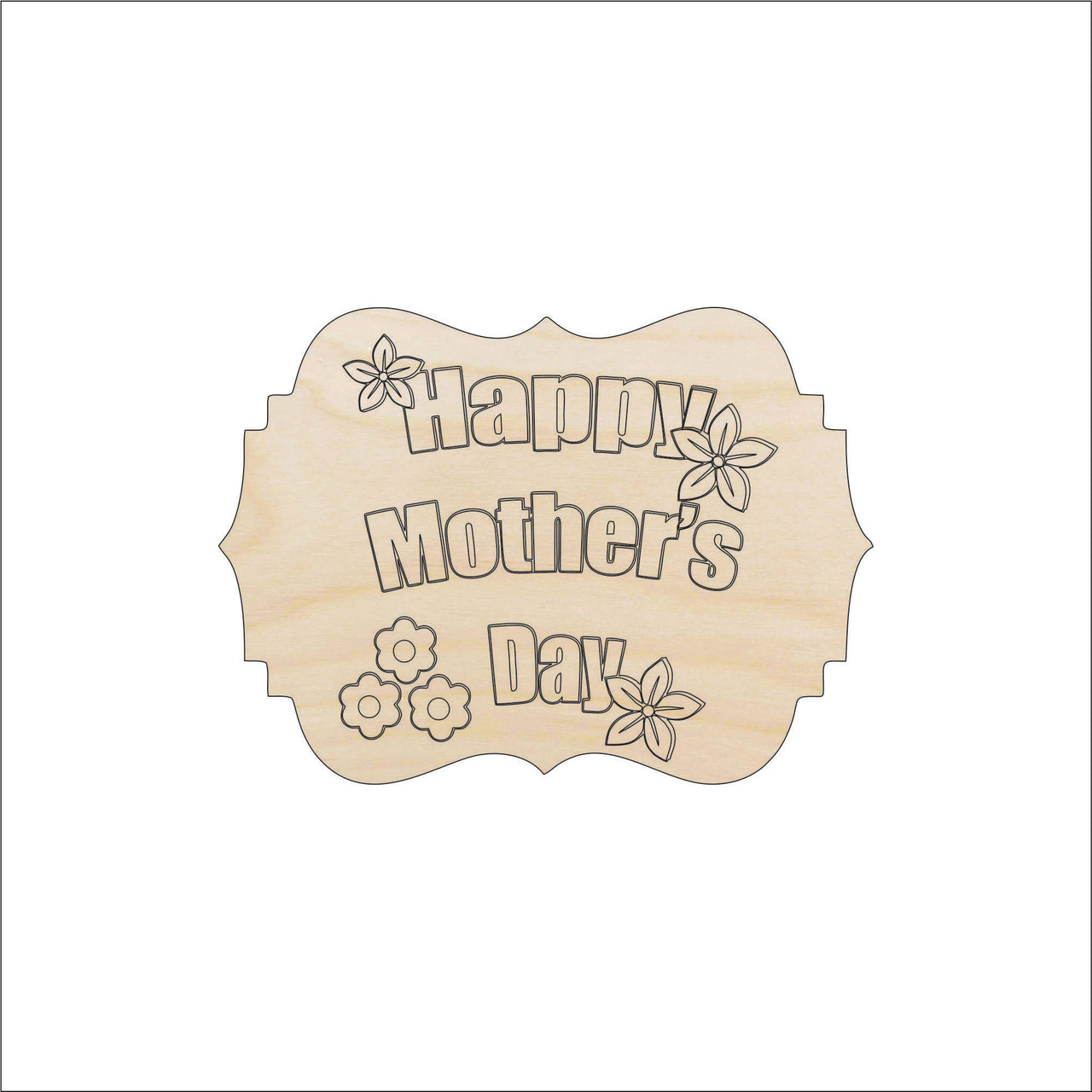 Mothers Day Wood Craft Shape - Laser Cut Baltic Birch Unfinished DIY Wood Art Supplies SGN117 - The Wood Shape Store