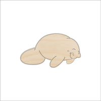 Manatee Wood Craft Shape - Laser Cut Baltic Birch Unfinished DIY Wood Art Supplies SEA34 - The Wood Shape Store