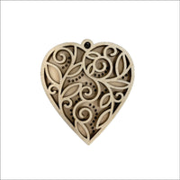 Heart 3D Laser Cut Ornament – Baltic Birch Wood Craft Supplies | DIY Wood Ornament Kit VL1 - The Wood Shape Store