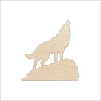 Howling Wolf Wood Craft Shape – Laser Cut Baltic Birch Unfinished DIY Wood Art Supplies ANML8 - The Wood Shape Store