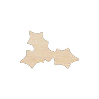 Holly Wood Craft Shape - Laser Cut Baltic Birch Unfinished DIY Wood Art Supplies XMS74 - The Wood Shape Store