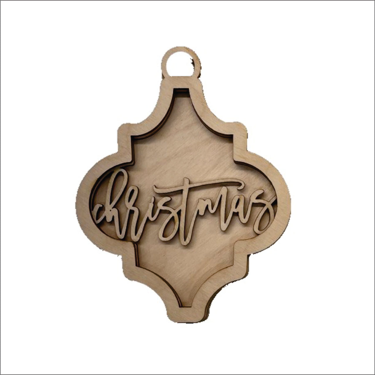 Christmas 3D Laser Cut Ornament – Baltic Birch Wood Craft Supplies | DIY Wood Ornament Kit XM33 - The Wood Shape Store