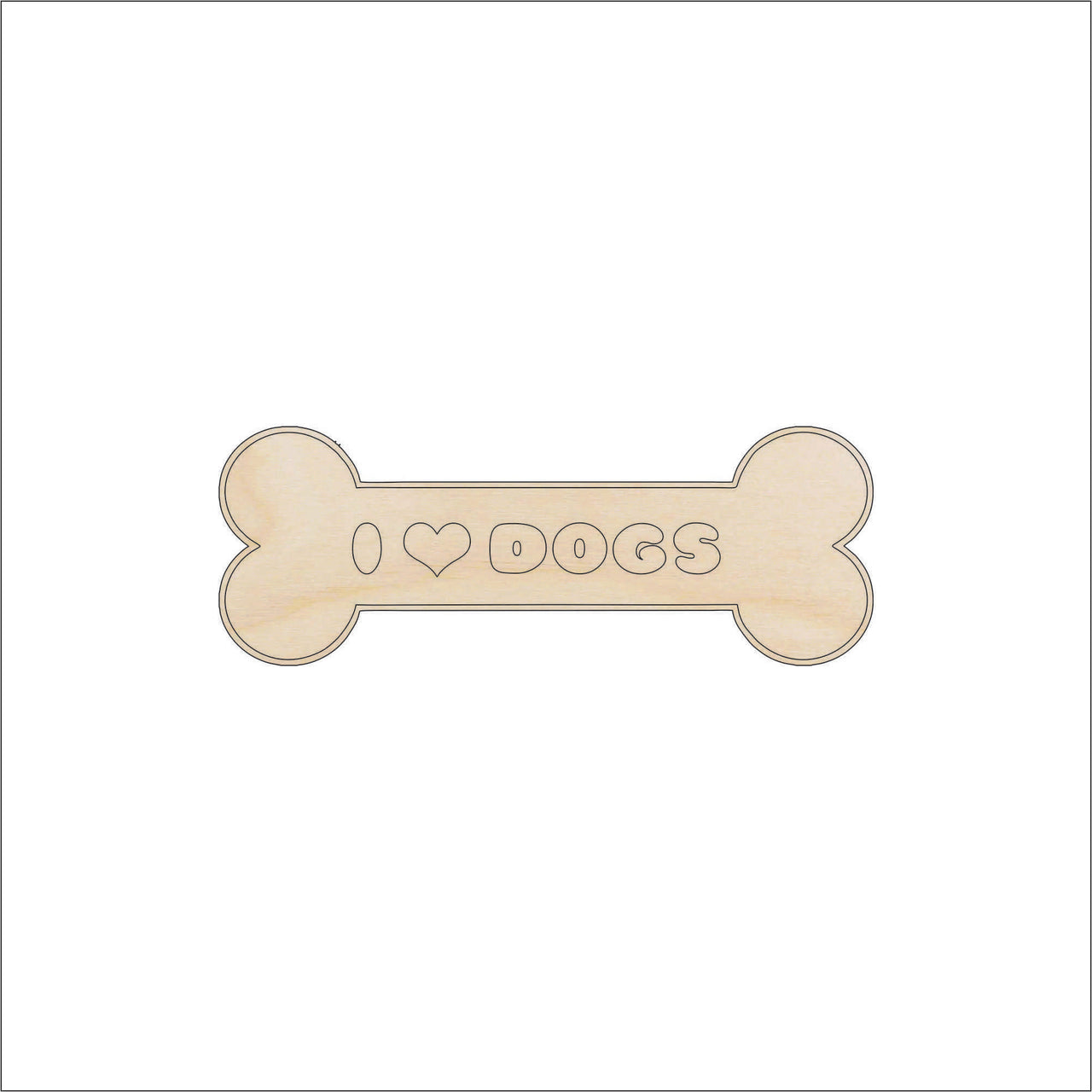 Dog Bone Wood Craft Shape - Laser Cut Baltic Birch Unfinished DIY Wood Art Supplies DOG100 - The Wood Shape Store
