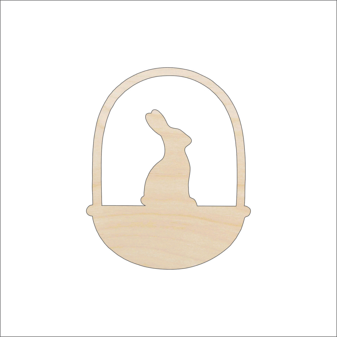 Bunny Wood Craft Shape - Laser Cut Baltic Birch Unfinished DIY Wood Art Supplies ESR38 - The Wood Shape Store