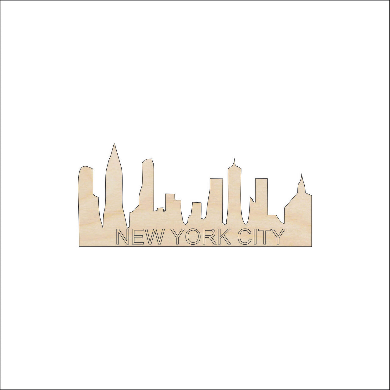 New York Wood Craft Shape - Laser Cut Baltic Birch Unfinished DIY Wood Art Supplies USA5 - The Wood Shape Store