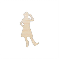 Cowgirl Wood Craft Shape - Laser Cut Baltic Birch Unfinished DIY Wood Art Supplies PPL210 - The Wood Shape Store