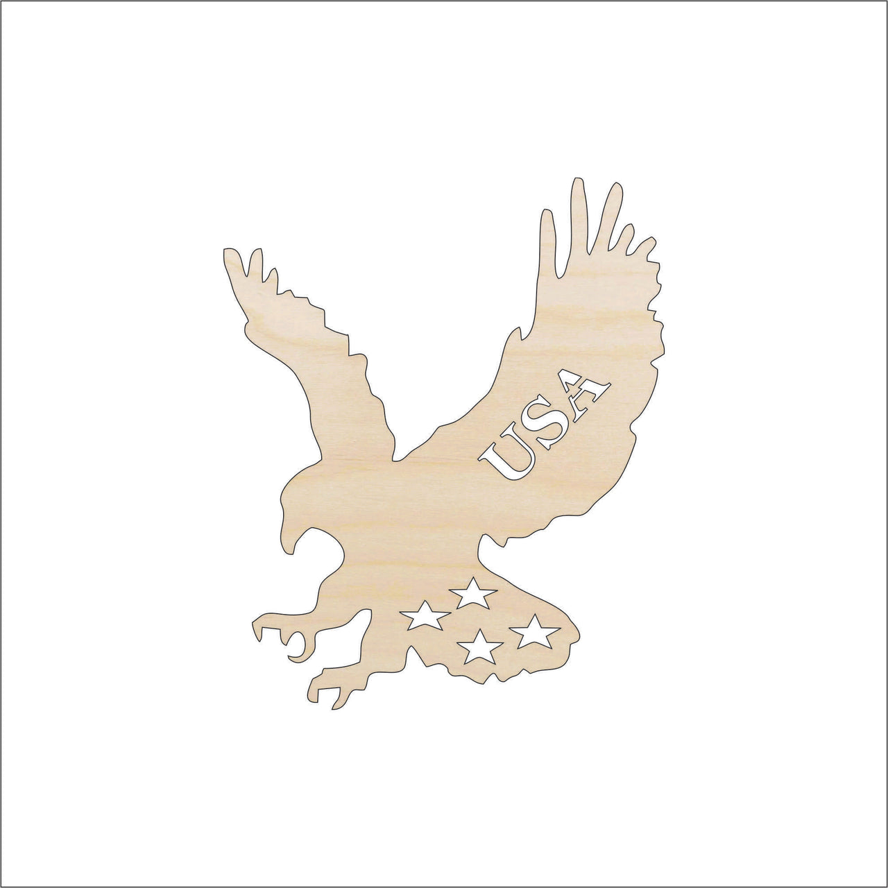 Eagle Wood Craft Shape - Laser Cut Baltic Birch Unfinished DIY Wood Art Supplies USA49 - The Wood Shape Store