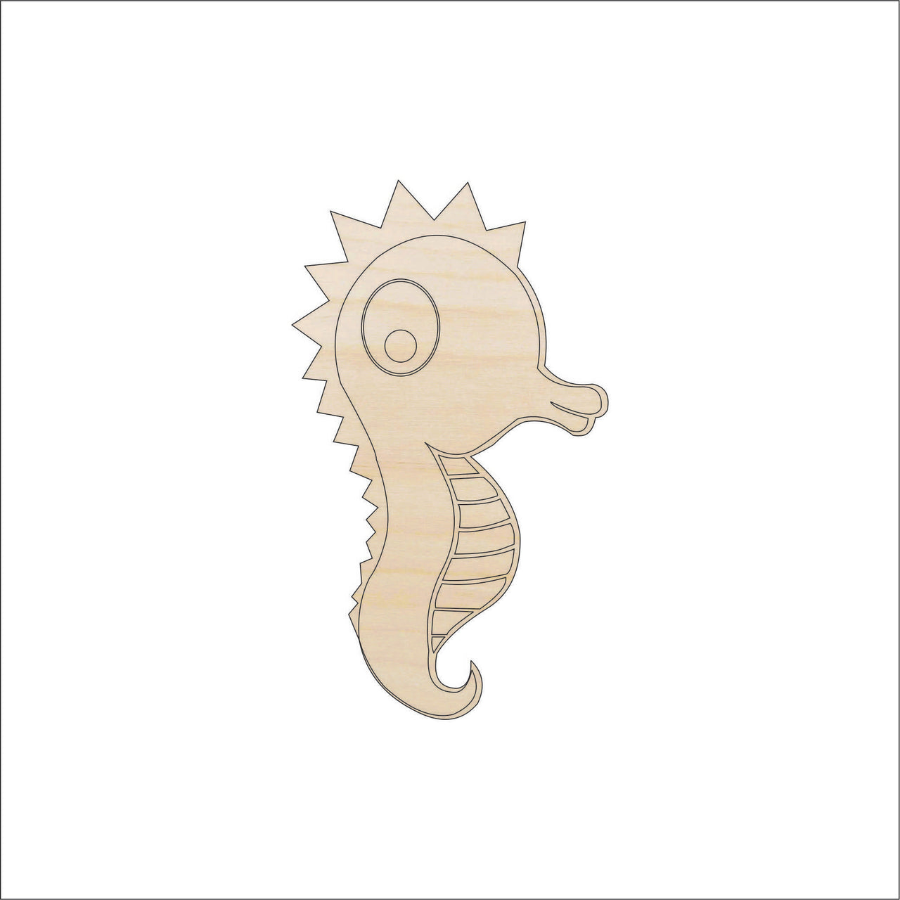Seahorse Wood Craft Shape - Laser Cut Baltic Birch Unfinished DIY Wood Art Supplies SEA114 - The Wood Shape Store