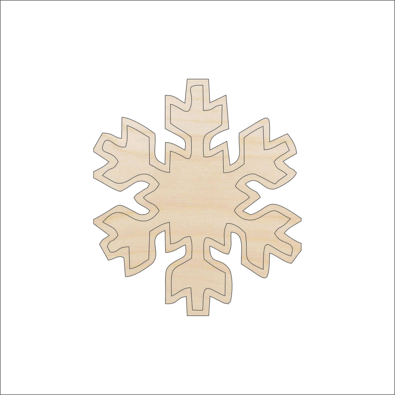 Snowflake Wood Craft Shape - Laser Cut Baltic Birch Unfinished DIY Wood Art Supplies SNW30 - The Wood Shape Store