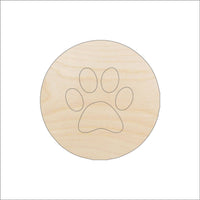 Paw Print Wood Craft Shape - Laser Cut Baltic Birch Unfinished DIY Wood Art Supplies DOG81 - The Wood Shape Store
