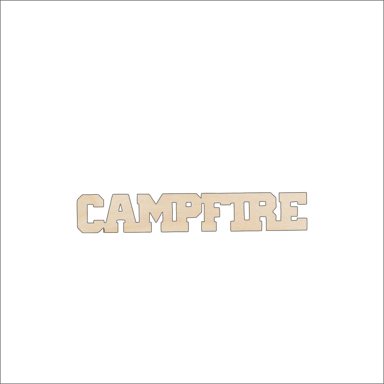 Campfire Word Wood Craft Shape - Laser Cut Baltic Birch Unfinished DIY Wood Art Supplies TRP23 - The Wood Shape Store