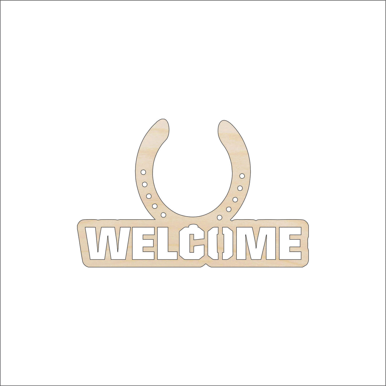 Horseshoe Wood Craft Shape - Laser Cut Baltic Birch Unfinished DIY Wood Art Supplies SGN53 - The Wood Shape Store