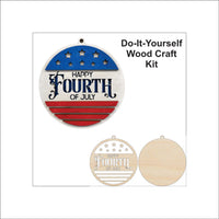Independence Day 3D Laser Cut Ornament – Baltic Birch Wood Craft Supplies | DIY Kit US100 - The Wood Shape Store
