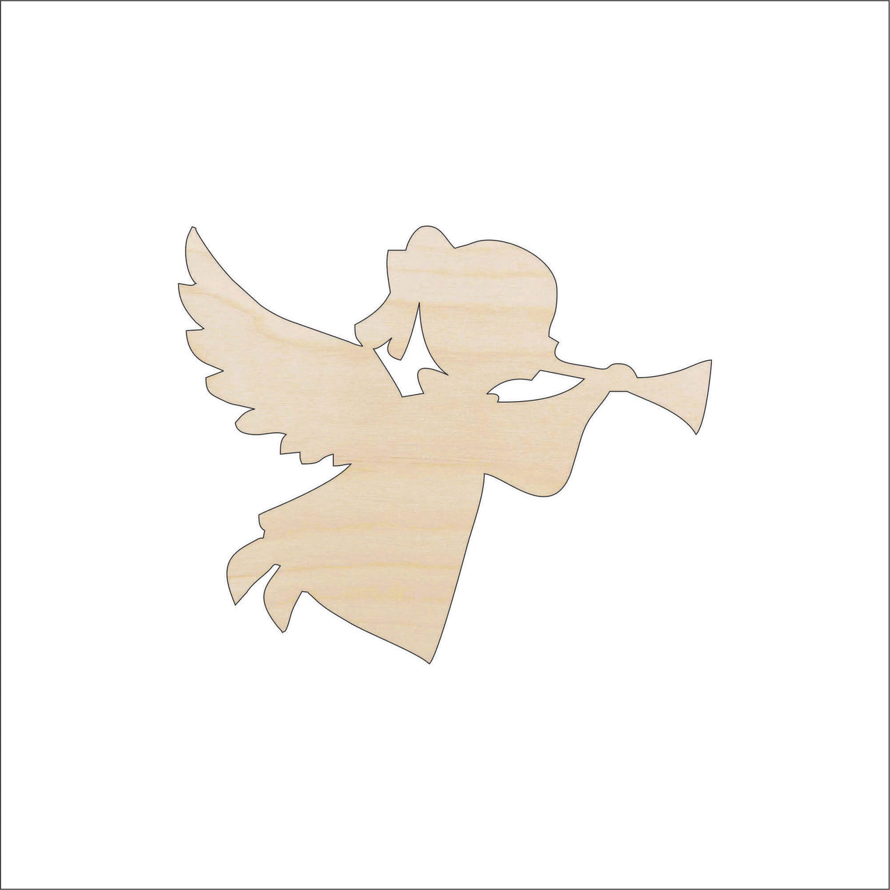 Angel Wood Craft Shape - Laser Cut Baltic Birch Unfinished DIY Wood Art Supplies REL85 - The Wood Shape Store