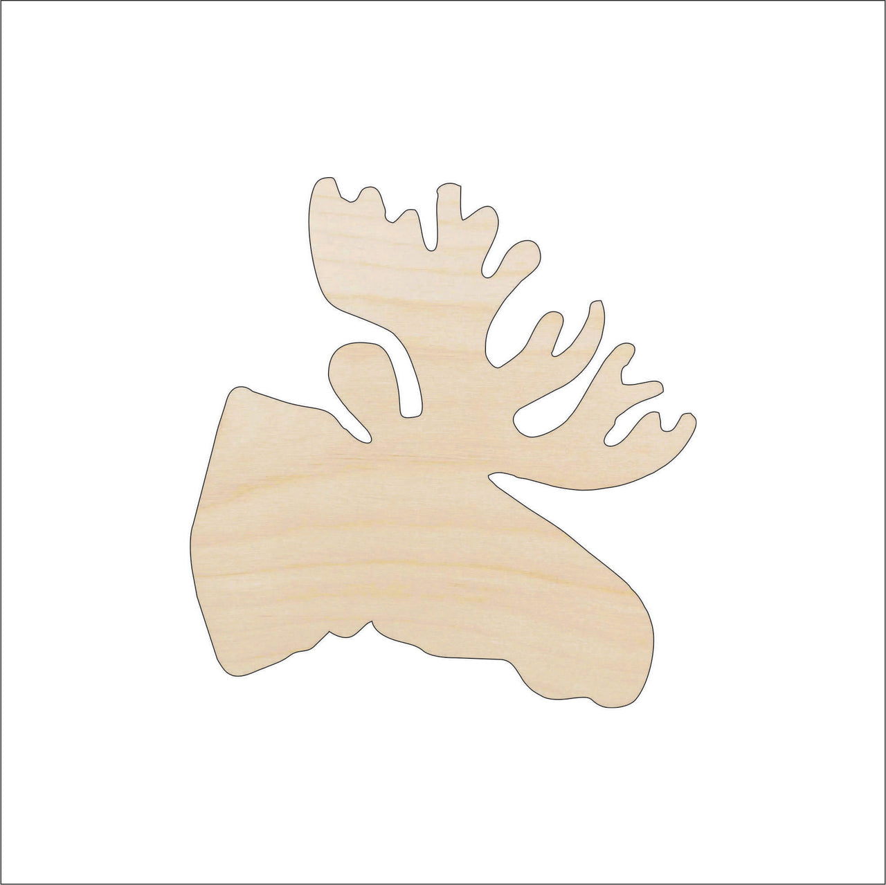 Moose Wood Craft Shape - Laser Cut Baltic Birch Unfinished DIY Wood Art Supplies MUS33 - The Wood Shape Store