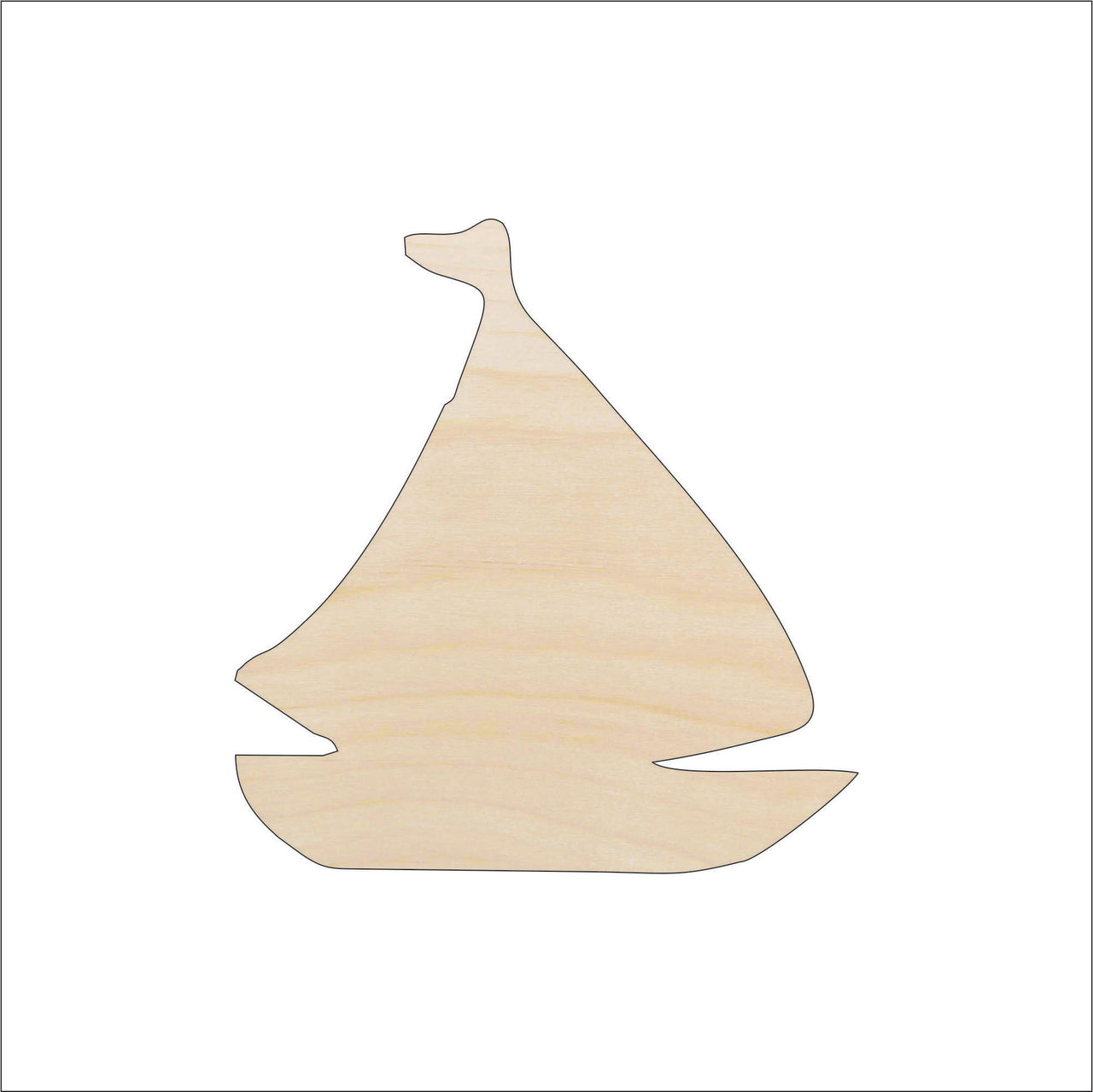 Sailboat Wood Craft Shape - Laser Cut Baltic Birch Unfinished DIY Wood Art Supplies BOT27 - The Wood Shape Store