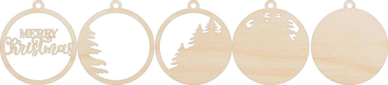 Christmas 3D Laser Cut Ornament – Baltic Birch Wood Craft Supplies | DIY Wood Ornament Kit XM91 - The Wood Shape Store