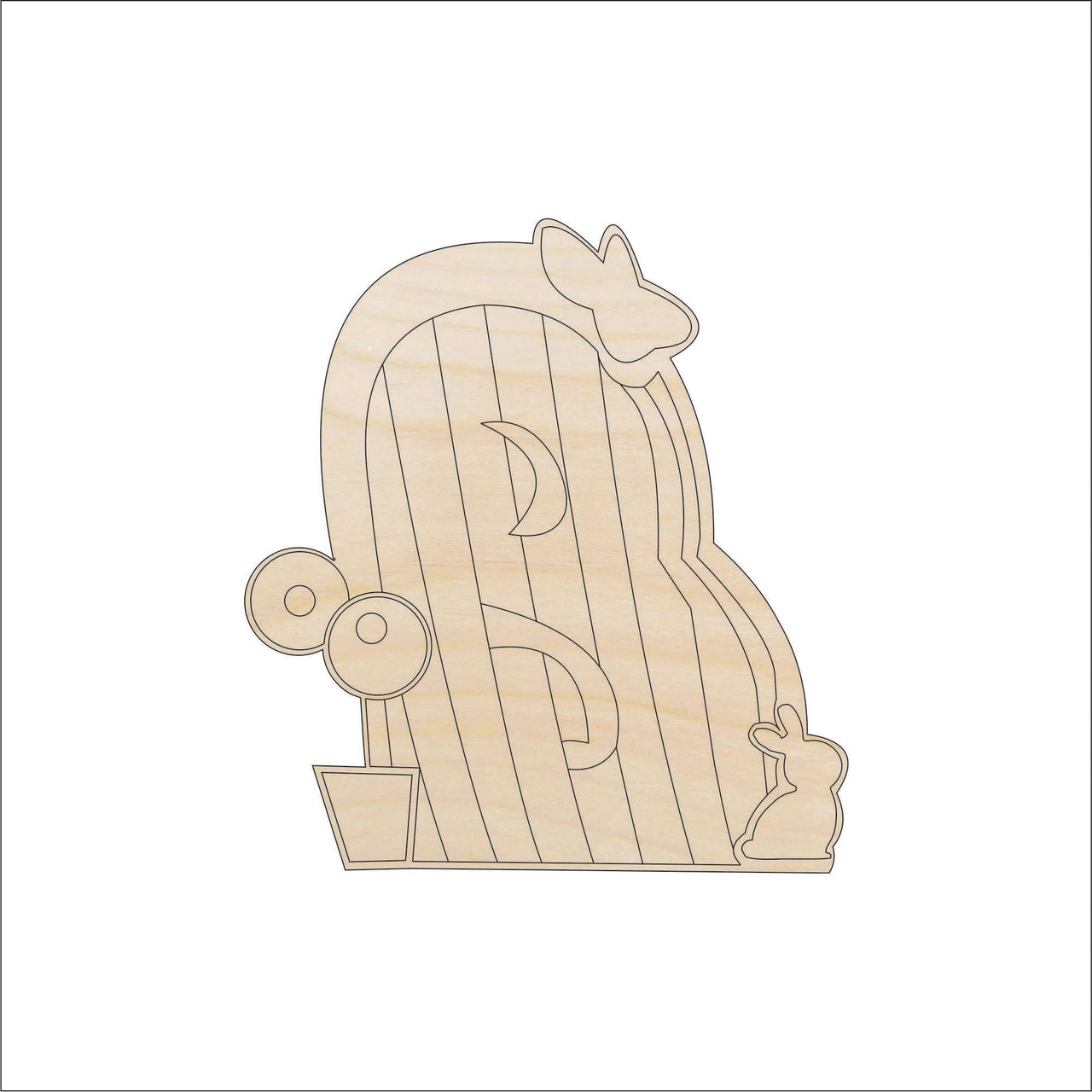 Fairy Door Wood Craft Shape - Laser Cut Baltic Birch Unfinished DIY Wood Art Supplies BLD76 - The Wood Shape Store