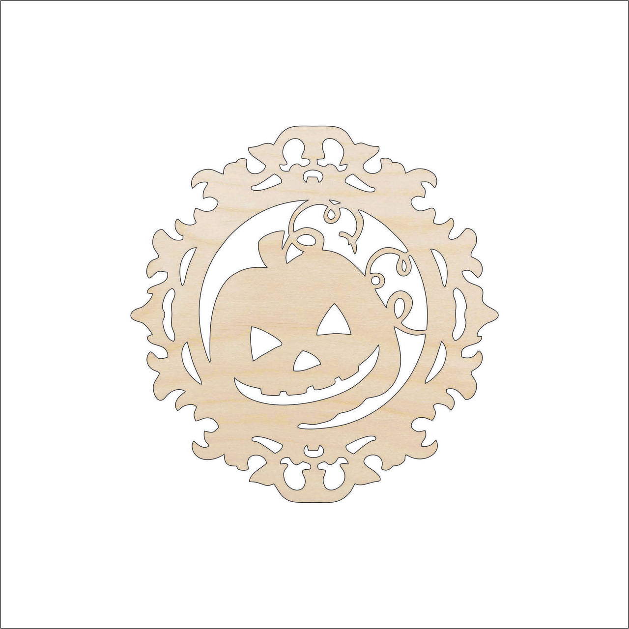 Pumpkin Wood Craft Shape – Laser Cut Baltic Birch Unfinished DIY Art Supplies FAL34 - The Wood Shape Store