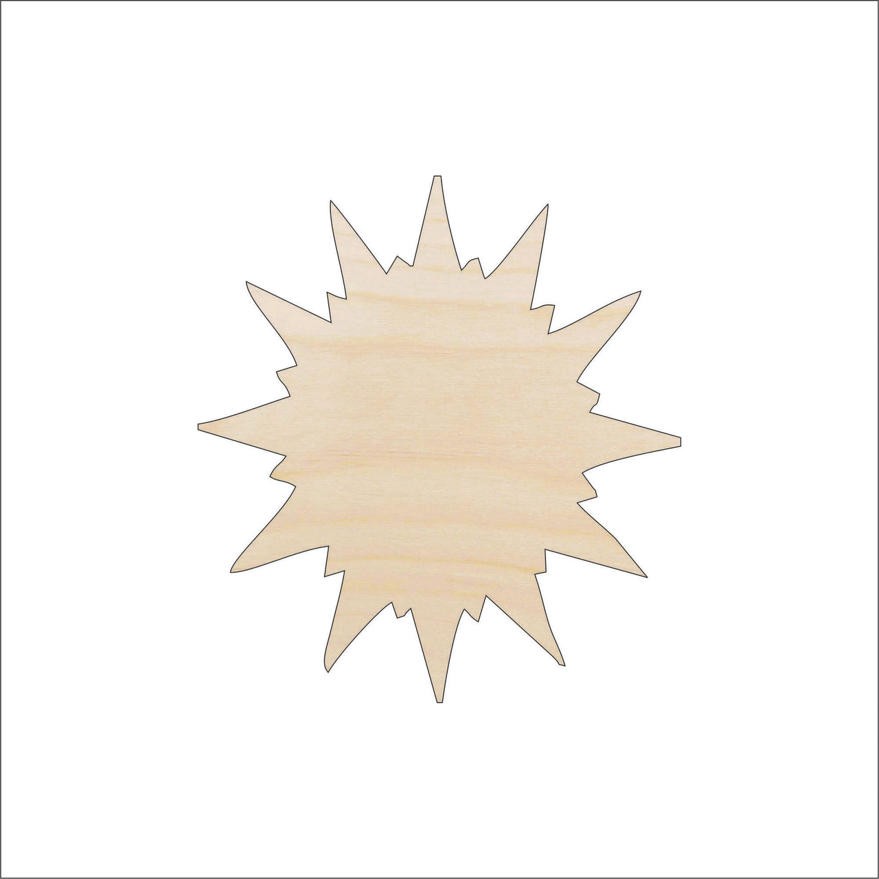 Sun Wood Craft Shape - Laser Cut Baltic Birch Unfinished DIY Wood Art Supplies SKY55 - The Wood Shape Store