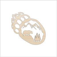 Bear Paw Wood Craft Shape - laser Cut Out & Unfinished DIY Wood Art Supplies BER43 - The Wood Shape Store
