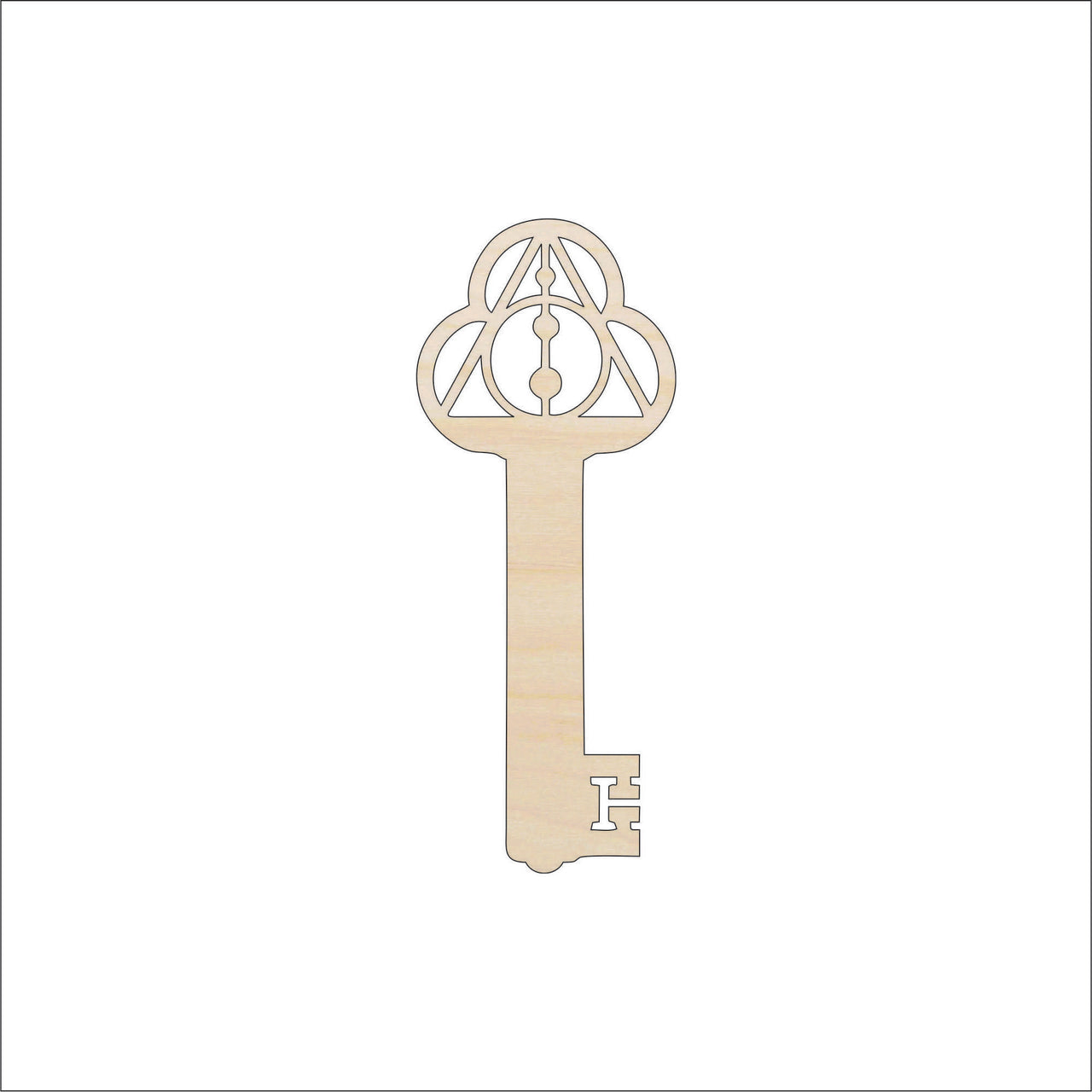 Key Wood Craft Shape - Laser Cut Baltic Birch Unfinished DIY Wood Art Supplies KEY17 - The Wood Shape Store
