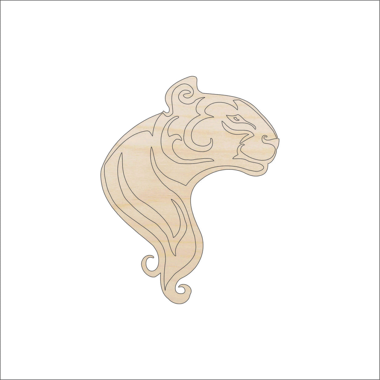 Tiger Wood Craft Shape - Laser Cut Baltic Birch Unfinished DIY Wood Art Supplies CAT58 - The Wood Shape Store