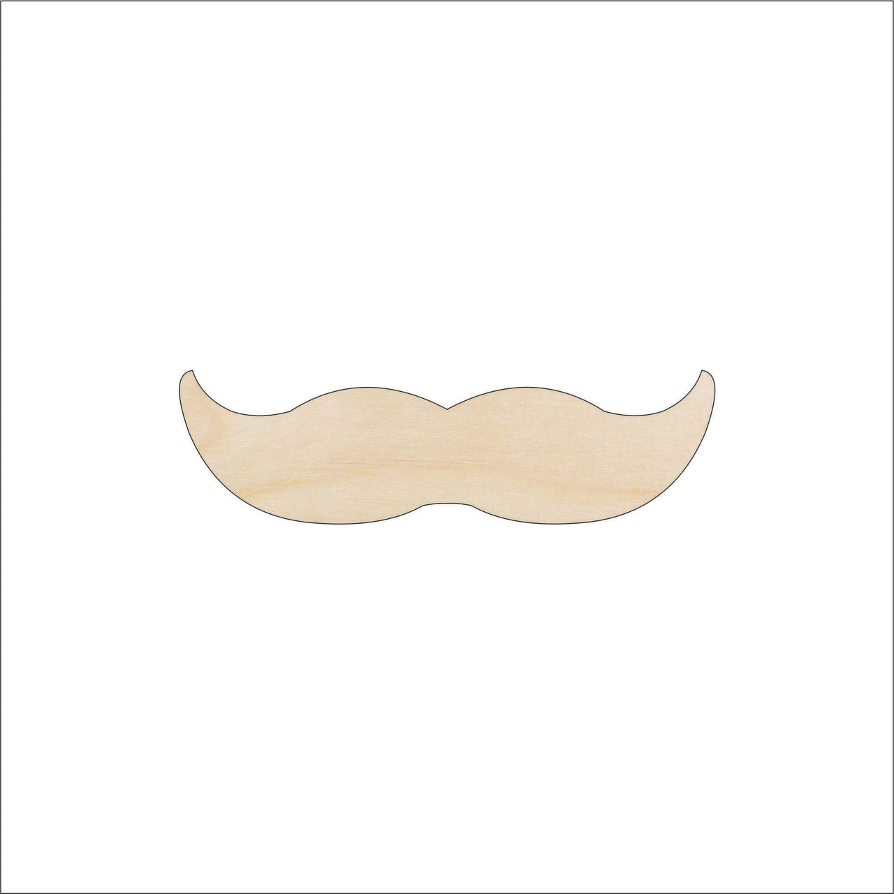 Mustache Wood Craft Shape - Laser Cut Baltic Birch Unfinished DIY Wood Art Supplies PPL53 - The Wood Shape Store