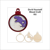 Dinosaur 3D Laser Cut Ornament - Baltic Birch Wood Craft Supplies l DIY Wood Ornament Kit MY2 - The Wood Shape Store