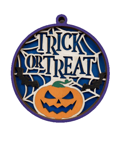 Pumpkin 3D Laser Cut Ornament – Baltic Birch Wood Craft Supplies | DIY Wood Ornament Kit HA21 - The Wood Shape Store