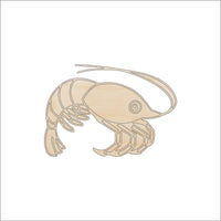 Shrimp Wood Craft Shape - Laser Cut Baltic Birch Unfinished DIY Wood Art Supplies SEA61 - The Wood Shape Store