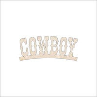 Cowboy Wood Craft Shape - Laser Cut Baltic Birch Unfinished DIY Wood Art Supplies WRD61 - The Wood Shape Store