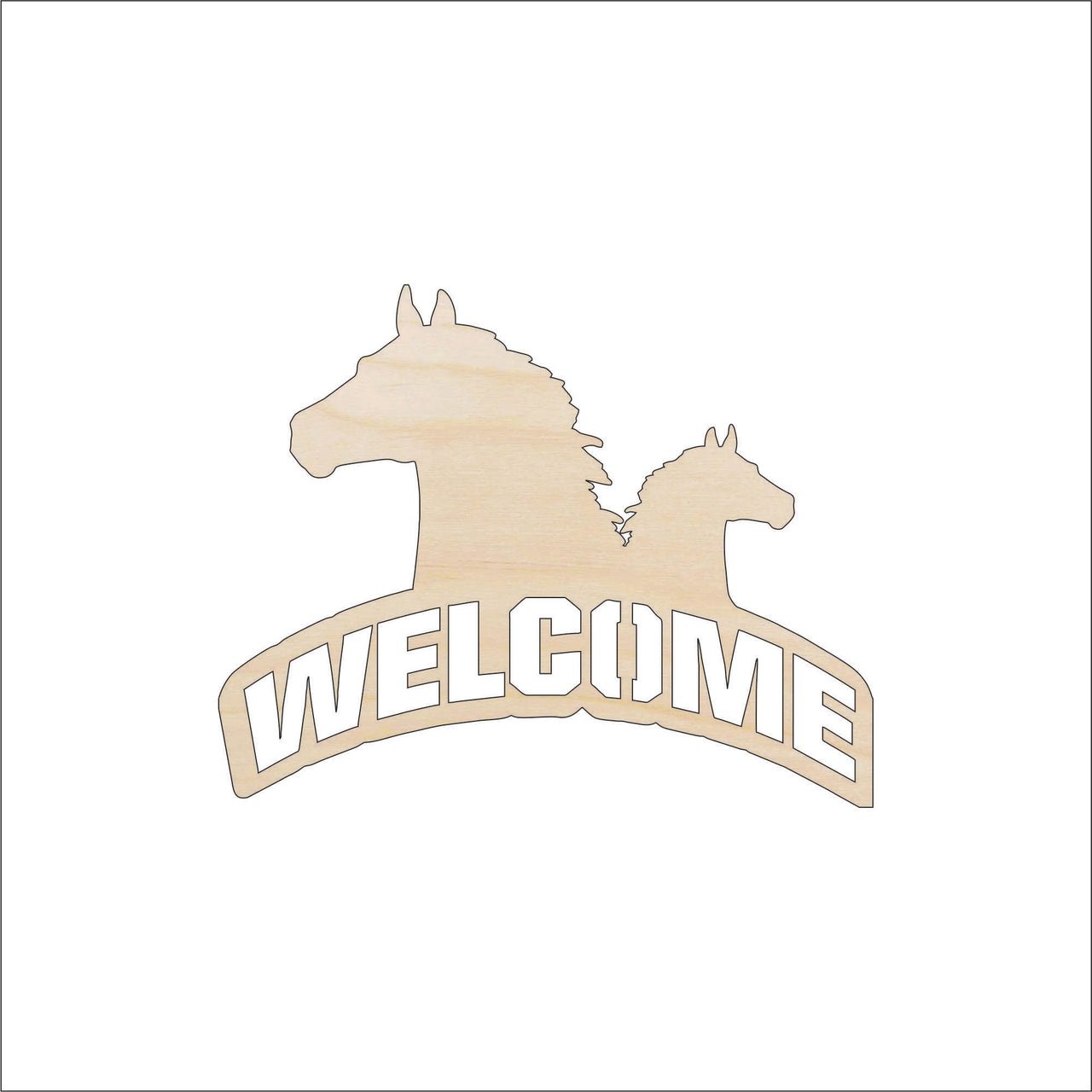 Horse Wood Craft Shape - Laser Cut Baltic Birch Unfinished DIY Wood Art Supplies SGN43 - The Wood Shape Store